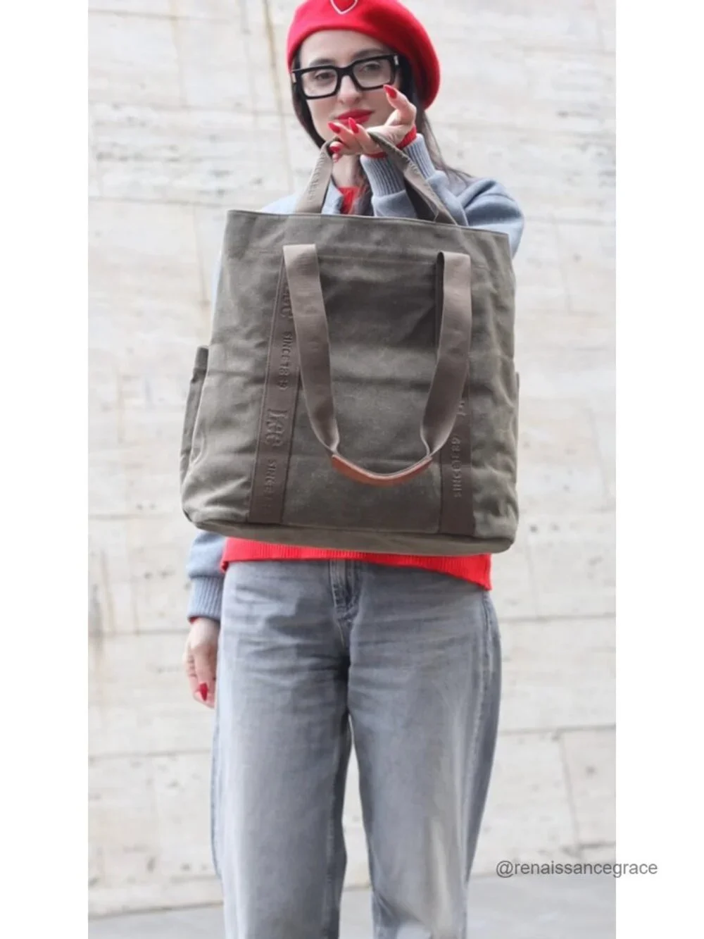 Waxed Canvas Leather Tote Bag Women Top Handle Shoulder Foldable Large